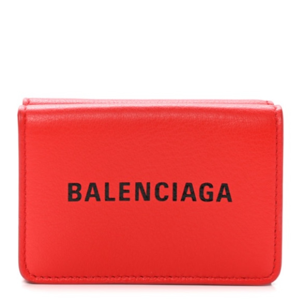 BALENCIAGA CALF SKIN RED WALLET
